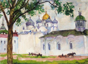 Paisajes Painting - CATEDRAL DE SANTA SOFÍA NOVGOROD Petr Petrovich Konchalovsky escenas de la ciudad del paisaje urbano